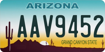 AZ license plate AAV9452
