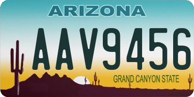 AZ license plate AAV9456