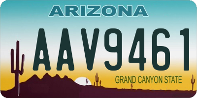 AZ license plate AAV9461