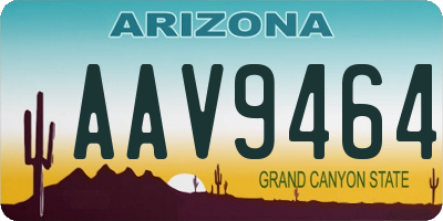 AZ license plate AAV9464
