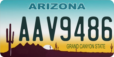 AZ license plate AAV9486
