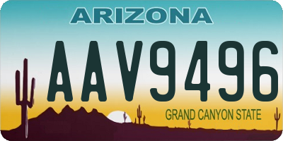 AZ license plate AAV9496