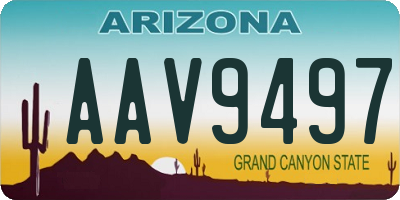 AZ license plate AAV9497