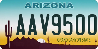 AZ license plate AAV9500