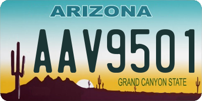 AZ license plate AAV9501