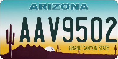 AZ license plate AAV9502