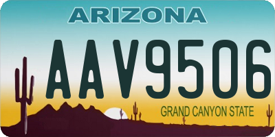 AZ license plate AAV9506
