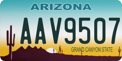 AZ license plate AAV9507