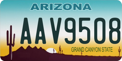 AZ license plate AAV9508