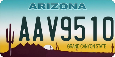 AZ license plate AAV9510