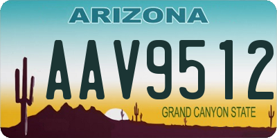 AZ license plate AAV9512