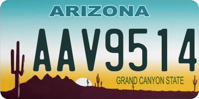 AZ license plate AAV9514
