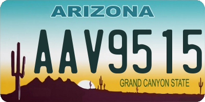 AZ license plate AAV9515