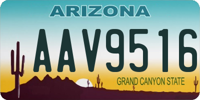 AZ license plate AAV9516