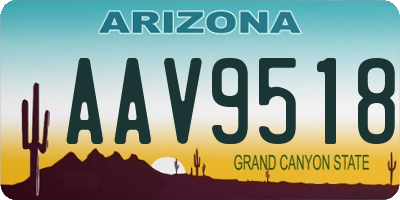 AZ license plate AAV9518