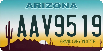 AZ license plate AAV9519