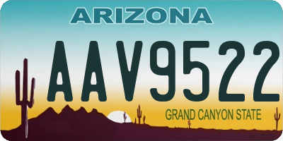 AZ license plate AAV9522