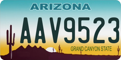 AZ license plate AAV9523