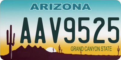 AZ license plate AAV9525