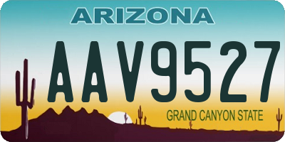 AZ license plate AAV9527