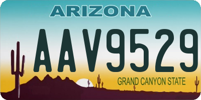 AZ license plate AAV9529
