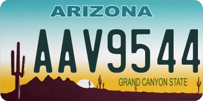 AZ license plate AAV9544