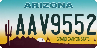AZ license plate AAV9552
