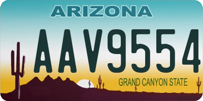 AZ license plate AAV9554