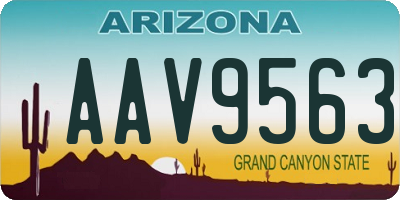 AZ license plate AAV9563