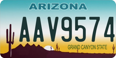 AZ license plate AAV9574