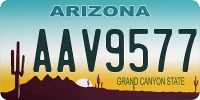 AZ license plate AAV9577