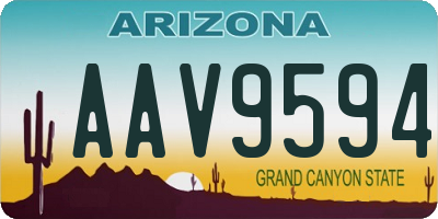 AZ license plate AAV9594