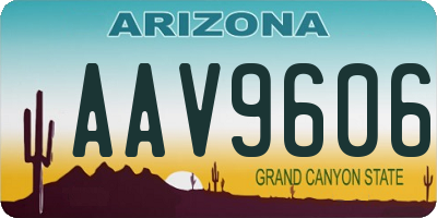 AZ license plate AAV9606
