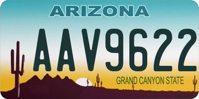 AZ license plate AAV9622