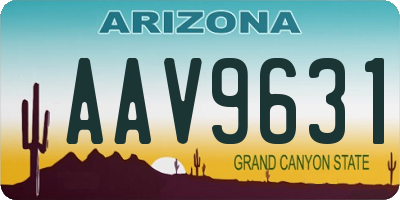 AZ license plate AAV9631