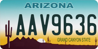 AZ license plate AAV9636