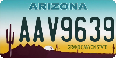 AZ license plate AAV9639