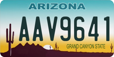 AZ license plate AAV9641