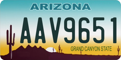 AZ license plate AAV9651