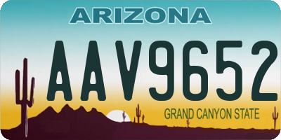 AZ license plate AAV9652