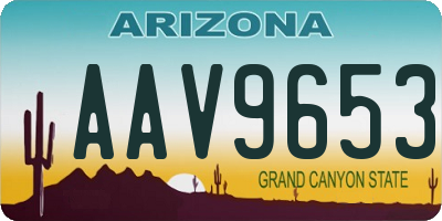 AZ license plate AAV9653