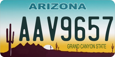 AZ license plate AAV9657