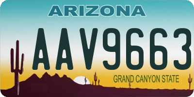 AZ license plate AAV9663