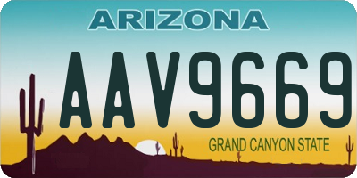 AZ license plate AAV9669