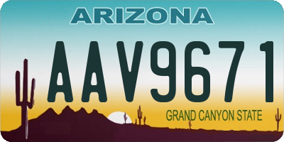 AZ license plate AAV9671
