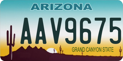 AZ license plate AAV9675