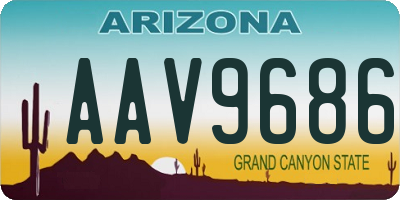 AZ license plate AAV9686