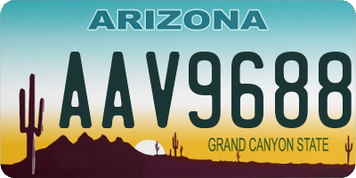 AZ license plate AAV9688