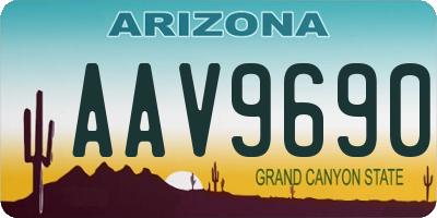 AZ license plate AAV9690