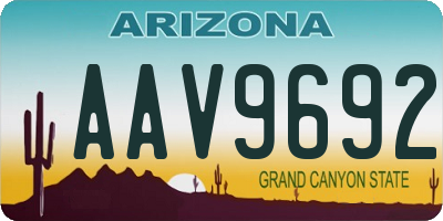AZ license plate AAV9692